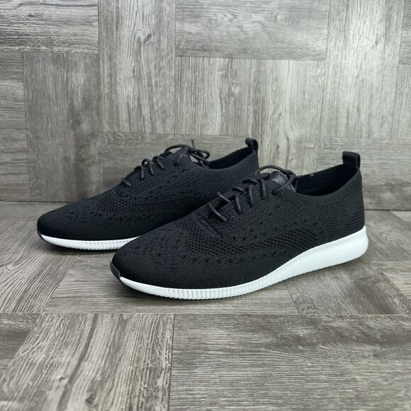 Cole Haan 2.ZeroGrand Women's size 9 Stitchlite Wingtip Oxford Black White Shoes - Picture 4 of 8